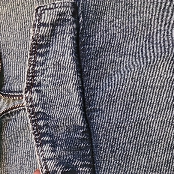 Boohoo Denim Quarter-Zip Pullover Jacket Sz 8 Cotton Dropped Shoulders Boxy - Picture 4 of 13